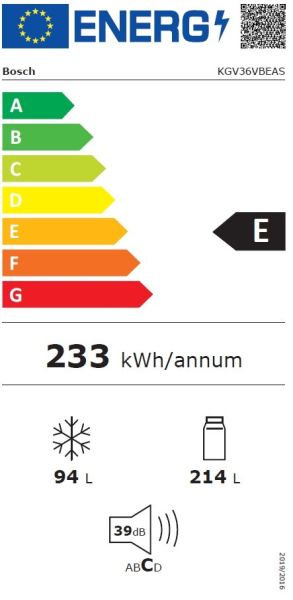 Хладилник с фризер Bosch KGV36VBEAS
